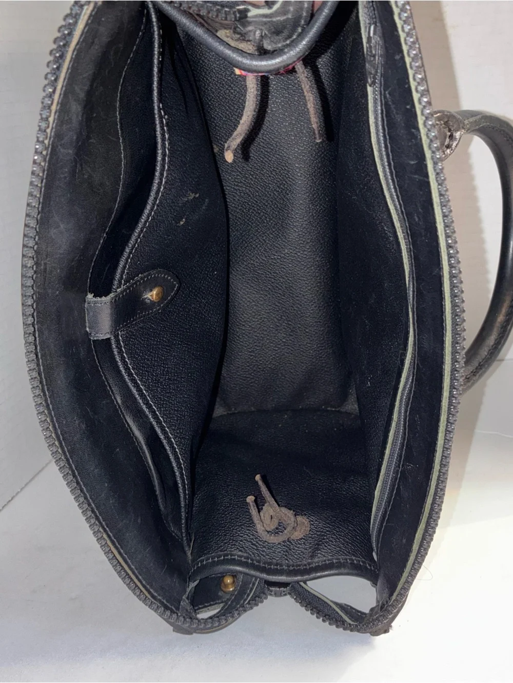 Vintage Dooney & Bourke Boston Black Pebbled Leather Satchel with Brass Hardware